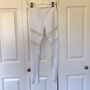 Yogilab white mesh detailed leggings